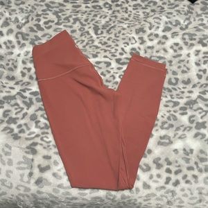 Rustic coral Lululemon leggings size 4 25”